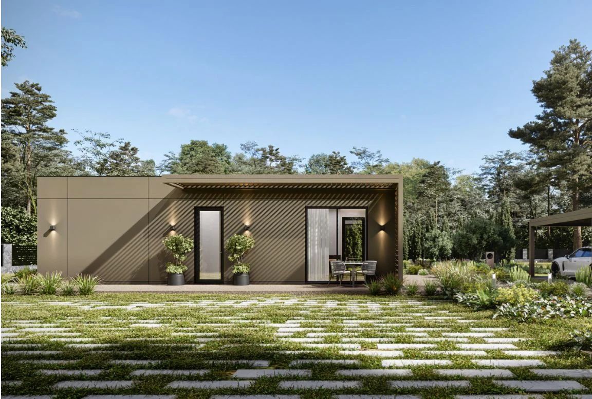 Compact one-bedroom, single-storey 54 m² modular home in Cyprus